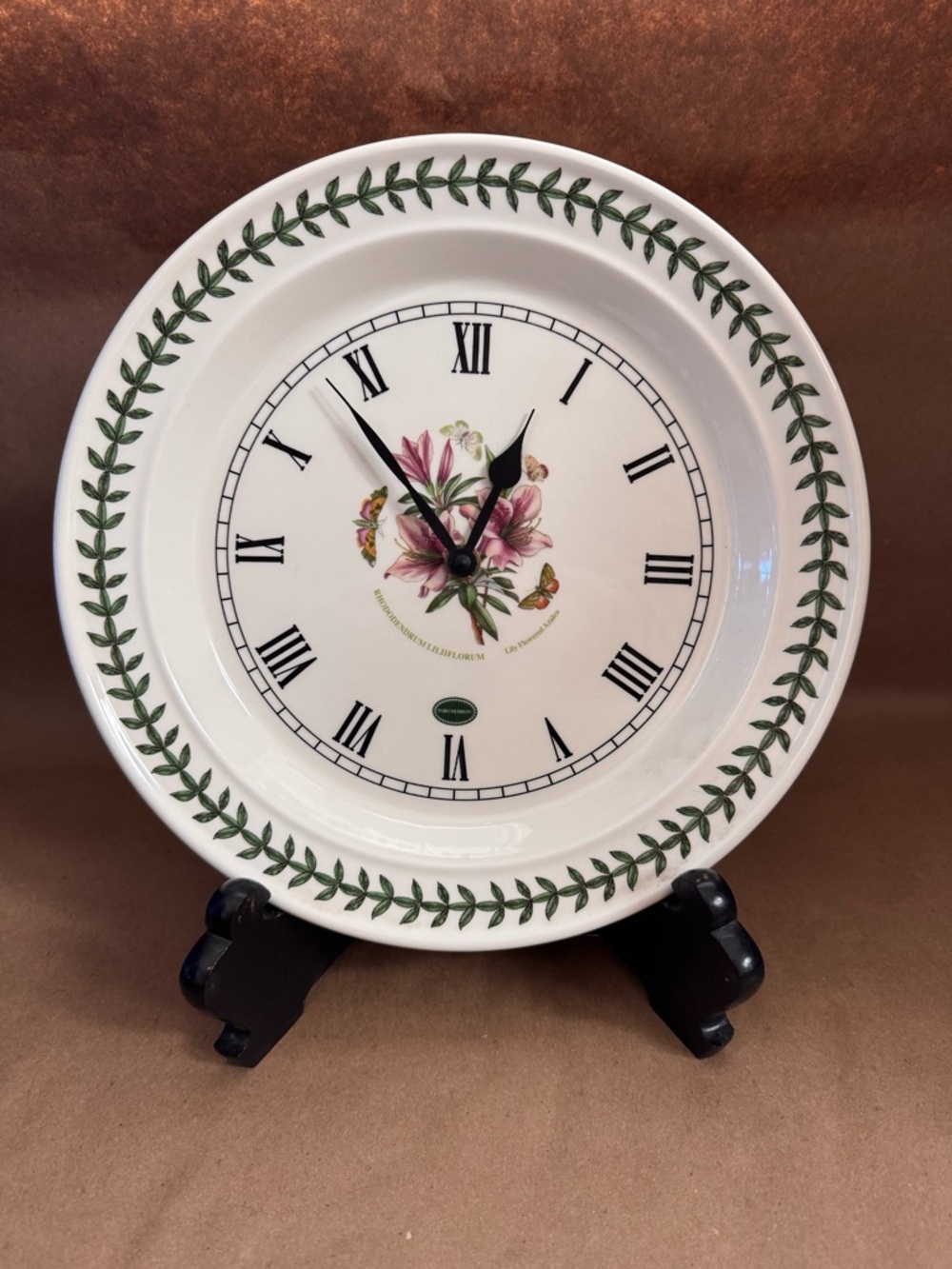 Portmeirion Botanic Garden 10.5” Wall Clock Lilies and Butterflies Azalea Works